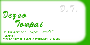 dezso tompai business card